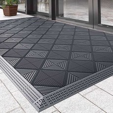 건물 먼지 털이 매트 현관매트 출입구 실외발판 마찰, 3) 그레이 레드 150x240cm, 1개