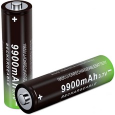 2팩 3.7볼트 18650 충전식 배터리 9900mAh 버튼 플래시 라이트용 상단 Li ion 헤드램프 GE053104, BT