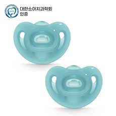 누크 센서티브 올실리콘 쪽쪽이 2개입, S1 (0~6개월), 블루+블루, 1세트