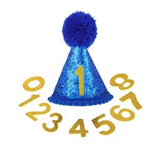 애완동물 파티 장식 생일 삼각형 스카프 모자 나비 넥타이 고양이, 4.blue hat, 1개