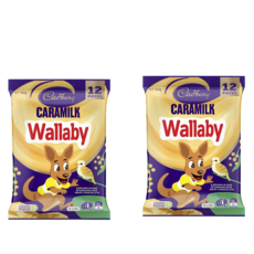 호주 초콜릿 카라밀크 왈라비 셰어팩 Cadbury Caramilk Wallaby Chocolate Sharepack, 2개, 144g - 왈라비