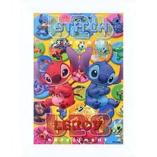 야노망 스티치 러브 초미니퍼즐 디즈니 204피스 직소퍼즐 YM98-375, 퍼즐+탁상화이트액자