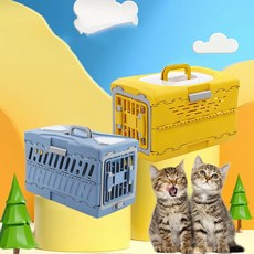 [수흥] 접이식 고양이 강아지 외출하다 애완 상자 반려 산책가방 동물 애완용 케이지 항공켄넬 이동장, 하늘색, 1개