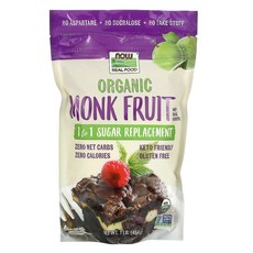 NOW Foods Real Food Organic Monk Fruit 1-to-1 Sugar Replacement 1 lb (454 g) 1팩, 1개