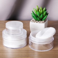 DIY 메이크업 투명 파우더 케이스(퍼프포함)