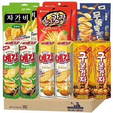 [블루존] 감자 과자 세트 6종 12개입 (자가비45g+눈을감자56g+무뚝뚝감자칩60g+예감 오리지널64g+볶음양파64g+구운감자27g) x2세트, 1개 1개