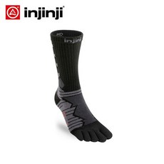 injinji 다섯 손가락 양말 울트라 런 크루 미드 웨이트 장거리 러닝 사이클링 오프로드 남성용 39마라톤 울트라 마라톤, M(40.5-44), 401170 CRM