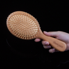 본연 패들 돈모 우드 나무 빗 헤어브러쉬 두피마사지 쿠션 브러쉬