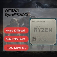 AMD Ryzen 5 2600X R5 3.6 GHz 6 코어 12레드 95W CPU 프로세서 YD260XBCM6IAF 소켓 AM4 팬, 한개옵션0 - 2600x