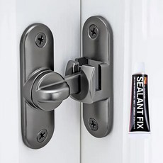 리빙아이 무타공 잠금장치 미닫이 여닫이 겸용 오도시 걸고리 걸쇠 잠금고리 다크그레이, 1개 1개