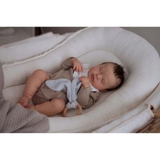 19인치 풀 바디 실리콘 비닐 리본돌 신생아 인형 사이즈 3D 스킨 보이는 정맥 인형, 49cm, 실리콘 보이 바디