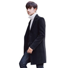 Makone 남성용 슬림 핏 중간 길이의 윈드 브레이커 두꺼운 따뜻한 코트