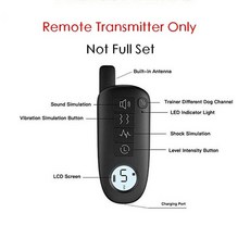 애완견 훈련 칼라 IP67 방수 충전식 전기 원격 충격 진동 소리 껍질 스톱 1000 피트 드롭 쉬핑, [04] Remote only, 1개