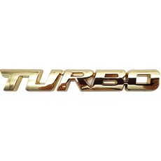 자동차 터보 엠블럼 스티커 / TURBO 뱃지, TURBO(대), 유광골드