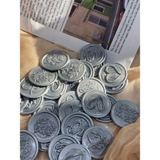 프리모아뜰리에 자체제작 청첩장실링왁스 스티커 답례품 웨딩 수제 씰링왁스 결혼준비, 30개, 실버
