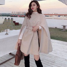 여성 가을 겨울 케이프 망토 자켓 코트