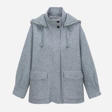 써스데이아일랜드 배색후드 핸드메이드 코트 (T238MCT243W)