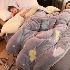 8종 부드럽고 따뜻한 양벨벳 이불 마약수면 양모 양면 융 양털 벨벳 차렵이불 봄 가을 겨울 두꺼운 보온 가정 기숙사 자취 원룸 호텔 모텔 용 1.5~6KG, 200x230 [추운 겨울 5KG]
