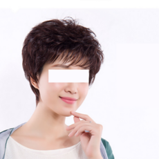 자연스런 가발 중노년 여성 파마 배기핏XQ0428, 블랙, 1개