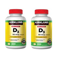 커클랜드 비타민D3 VitaminD3 2000IU 600정 2개