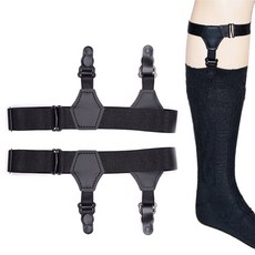 멜빵 남자 블랙 양말 멜빵 더블 클립 서스펜더 액세서리 탄성 떨어지 가터 방지