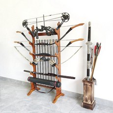 양궁 활 거치대 화살통 국궁 선반 스탠드 진열대 랙, 로그 색상  5층 활 프레임