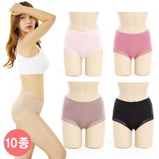 퀸즈맥시 최고급소재 모달 사각 레이스 노라인팬티 10종 SET