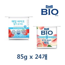 매일 바이오요거트 85g (딸기 12개 + 복숭아 12개), 24개