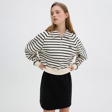 올리브데올리브 카라 반집업 자수 맨투맨 티셔츠 (OH4XE191)