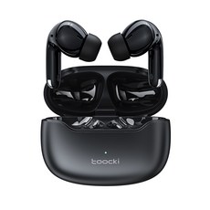 Toocki 무선 ANC ENC 노이즈 캔슬링 커널형 TWS 블루투스 이어폰, 블랙
