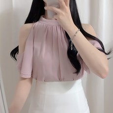 프릴블라우스 여름시즌 복고 신선한느낌 프릴 쉬폰블라우스 섹시한