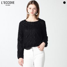레코브 레코브(LECCOVE) 웨이브 시스루 레이스 블라우스 (택가격:49800원)