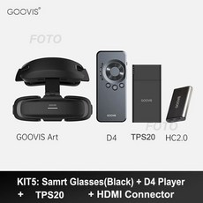 스마트 안경 VR GOOVIS Art XR 헤드셋 디스플레이 휴대용 3D 극장 4K AR 게임 플레이어 PC Xbox PS5 스위치용, 6) black 5, 1개