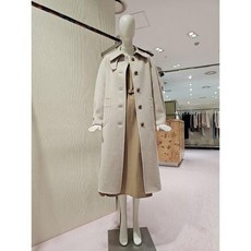 씨씨콜렉트 CC콜렉트 헤링본 싱글 카라 롱코트 C234MSG166