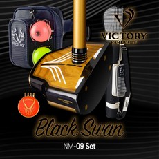 빅토리 파크골프채 NM-09 7종세트(파크골프채 골프백 파우치 볼빅공 볼마커 볼홀더 헤드커버), 블랙골드, 레드&아이보리(줄무늬), 화이트, 1개 