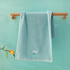 수건 전면 흡수 세안 목욕 가정용 부드러운 작은 수건 귀여운 만화 솜, 파란색, 50x25cm, 1개