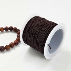 고탄성 나일론 고무줄 염주 묵주 공예 팔찌 만들기 20M 브라운 1개