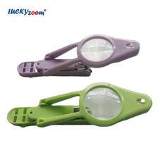 핸드 헬드 손톱깎이 돋보기 5X LED 확대경 조명 커터 노인 어린이를 위한 손톱 가위 앰프 루페, Green, 1개