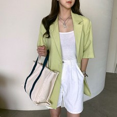 린넨반팔자켓
