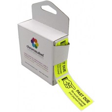 ChromaLabel 1 x 2-170인치 계정 수취채권 회수 라벨 250개의 디스펜서 박스 노란색 각인: "납기일 경과" : 사무용품, 단일옵션