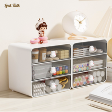 락톡마켓 데스크 소품 책상정리 서랍 수납함, 1개, 화이트-대형1+1 1개, 화이트-대형1+1
