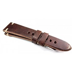 RIOS 1931 남성 가죽 시계 줄 독일어 빈티지 22mm의 다크 브라운 (22) / 18mm