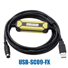 USB-SC09-FX용 미쓰비시 FX 시리즈 PLC 프로그래밍 케이블 FX0N FX1N FX2N FX0S FX1S FX3U FX3G 통신 데이터, USB-SC09-FX, 2.5-3M, 1개