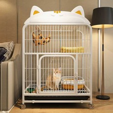고양이 철장 케이지 화이트 반려묘 철창 철망 대형 하우스, 1개, 3층 78x55x129.4 기본 세트