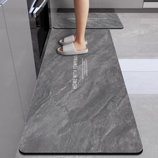 Alemon 두꺼운 대형 규조토 주방 발매트 방수 특대형, 60*90cm + 60*180cm 60*90cm + 60*180cm
