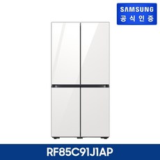 삼성전자 비스포크 냉장고 5도어 글라스 RF85C91J1AP, 화이트/화이트