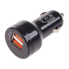 12V-24V 빠른 듀얼 USB 3.1A 자동차 충전기 어댑터 LED 디스플레이 디스플레이, 검은색