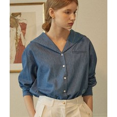 논로컬 데님 마린 카라 셔츠 - 블루 Marine Collar Shirt Blue