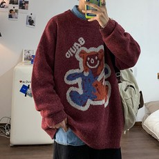 다온이네가게 스웨터 남자오버핏 캐쥬얼 이너웨어 겨울 가을 계절 트렌드 풀오버 개성