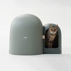 MIAMIA 디자인 대상 수상 사막화 방지 고양이 후드형 화장실, 미스틱 그린